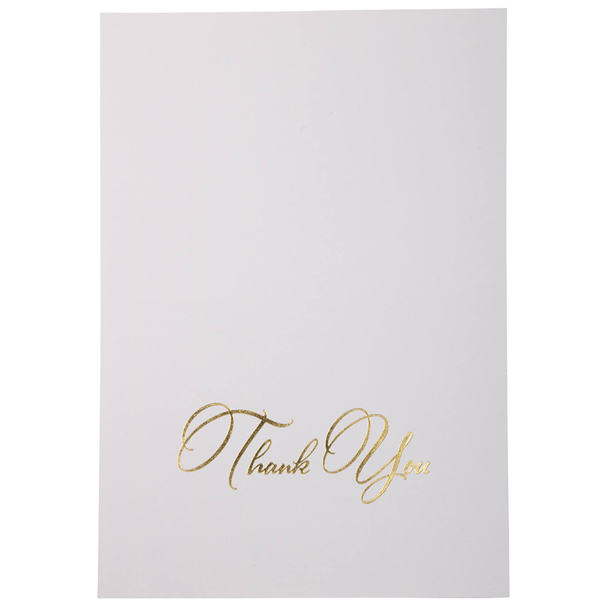 JAM Paper 4.875" x 3.375" Bright White with Gold Script Thank You Cards & Envelopes Set